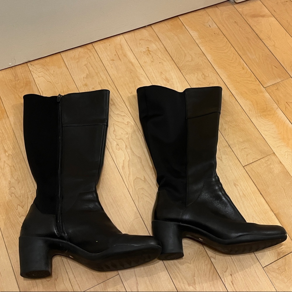 Black Women's Boots Half Leather Half Fabric Clark’s Unstructured 8.5